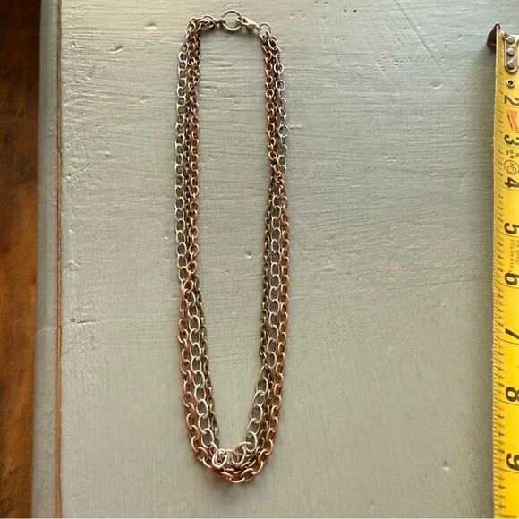 Sabika LIKE Multi Strand Multi Tone Chainlink Necklace - Picture 8 of 9